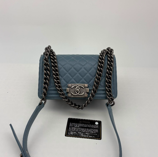 Chanel Blue Small Le Boy, Comes With Seal & Card, Series 21, Year 2015–2016