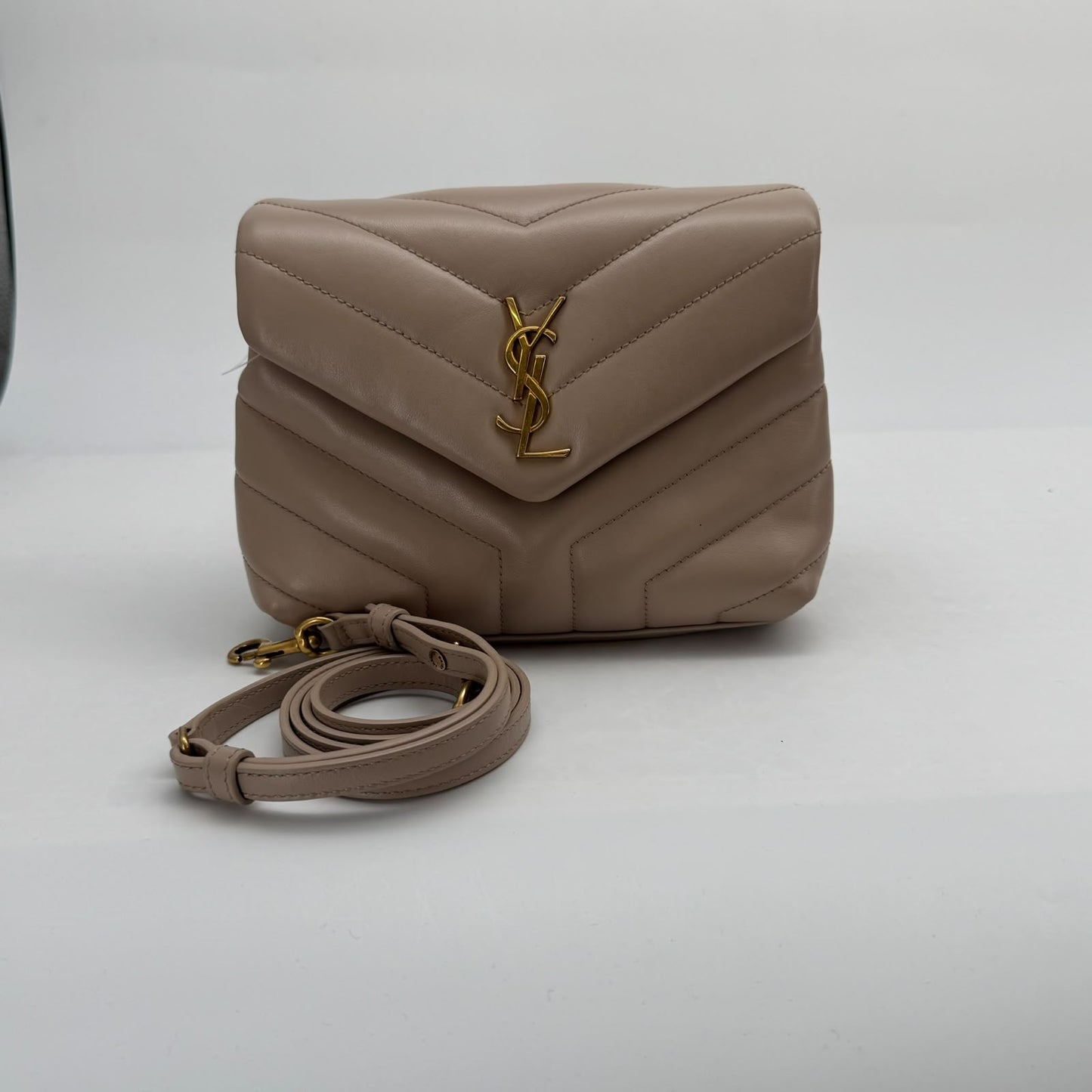 Saint Laurent Beige Toy Loulou Crossbody Bag