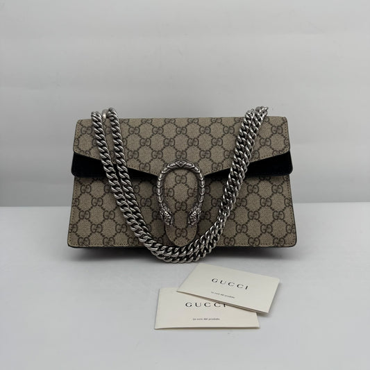 Gucci Medium Monogram & Black Suede Dionysus