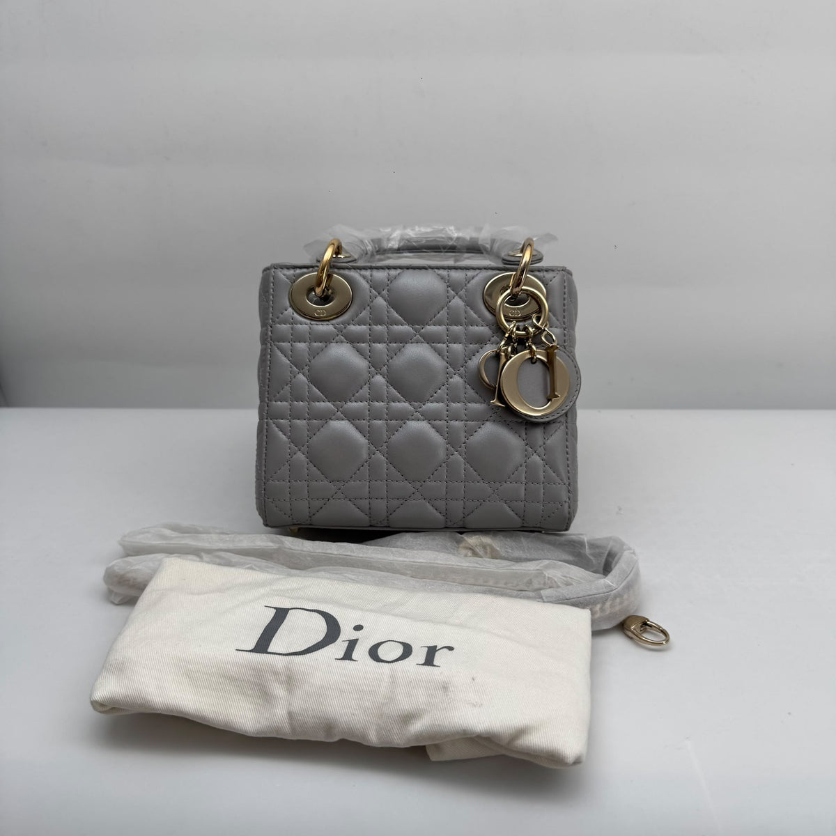 Dior Grey Pearlescent Mini Lady Dior