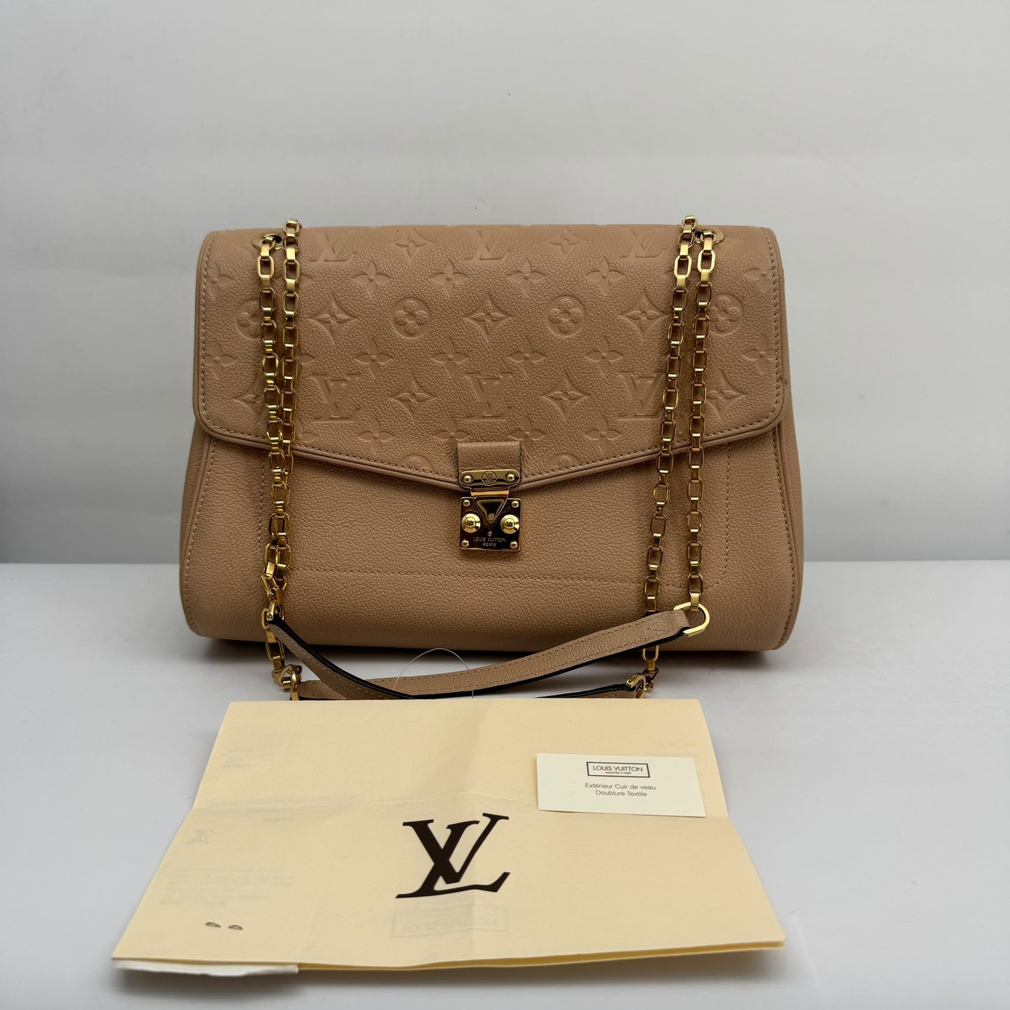 Louis Vuitton Large Beige Empreinte Flap