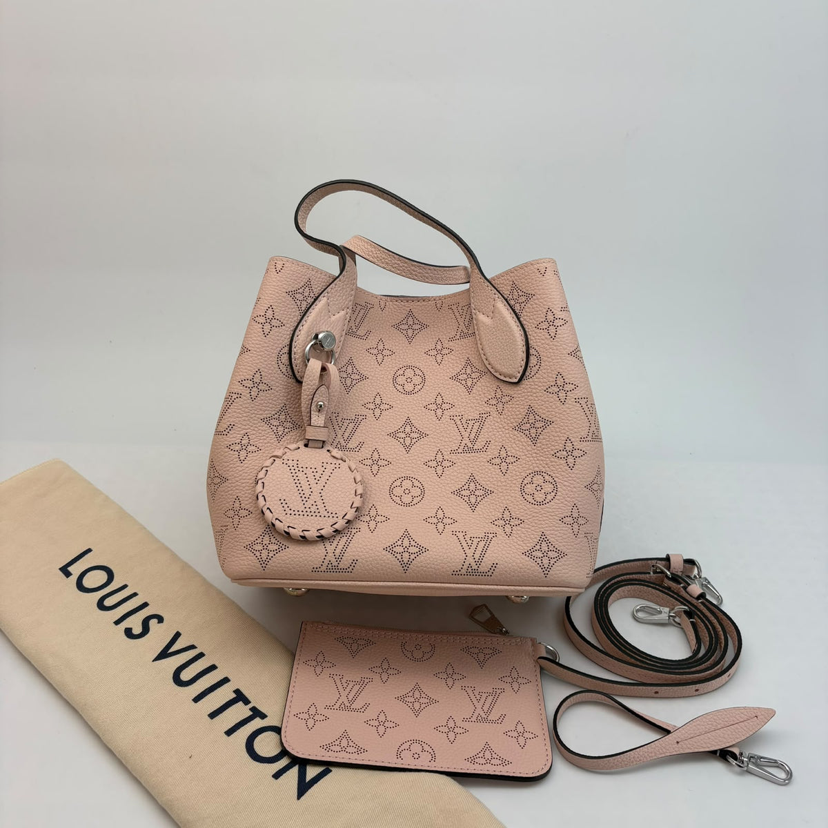 Louis Vuitton Pink Mahina Tote — With Pouch & Strap