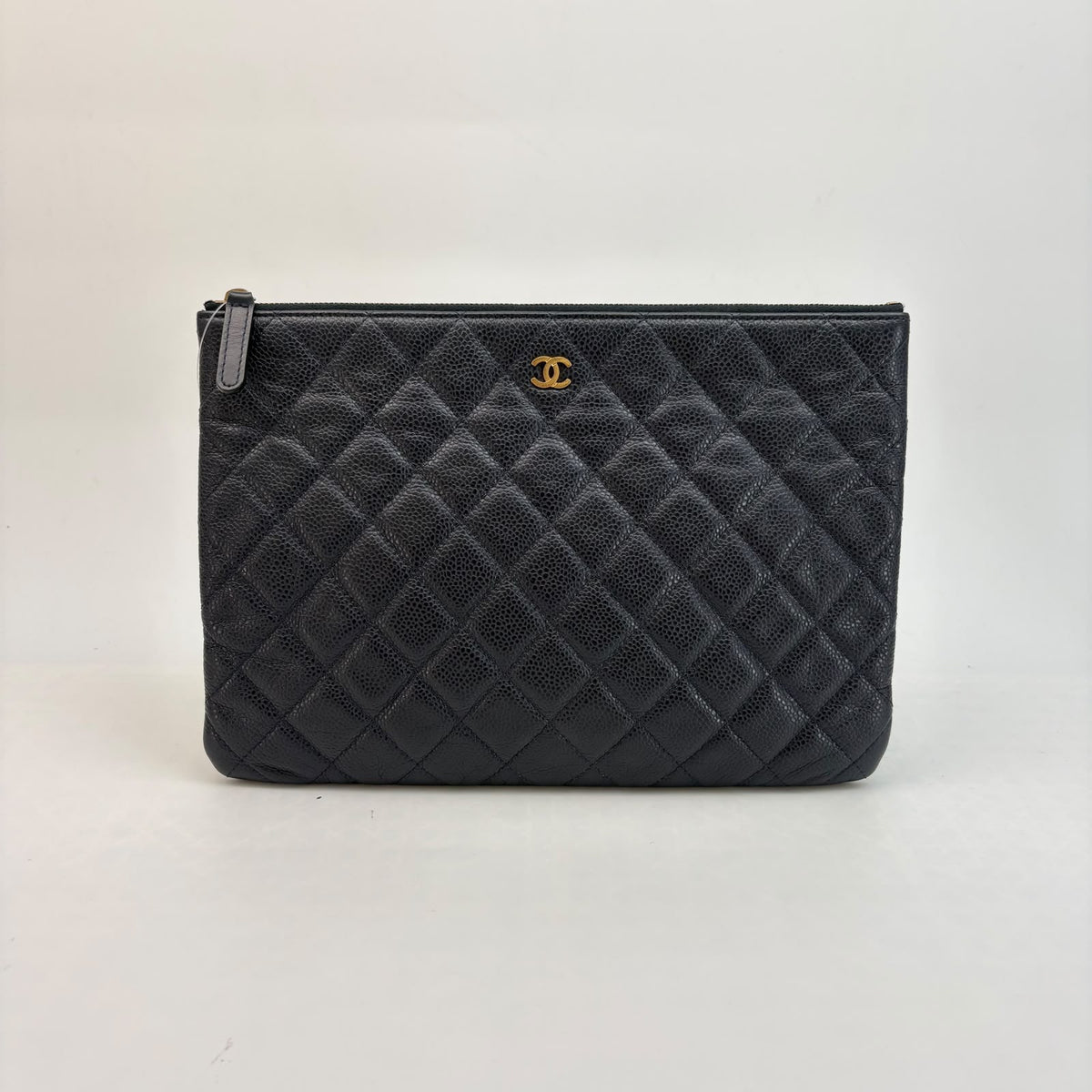Chanel Black Caviar Pouch — Gold Hardware, With Seal, Series 17