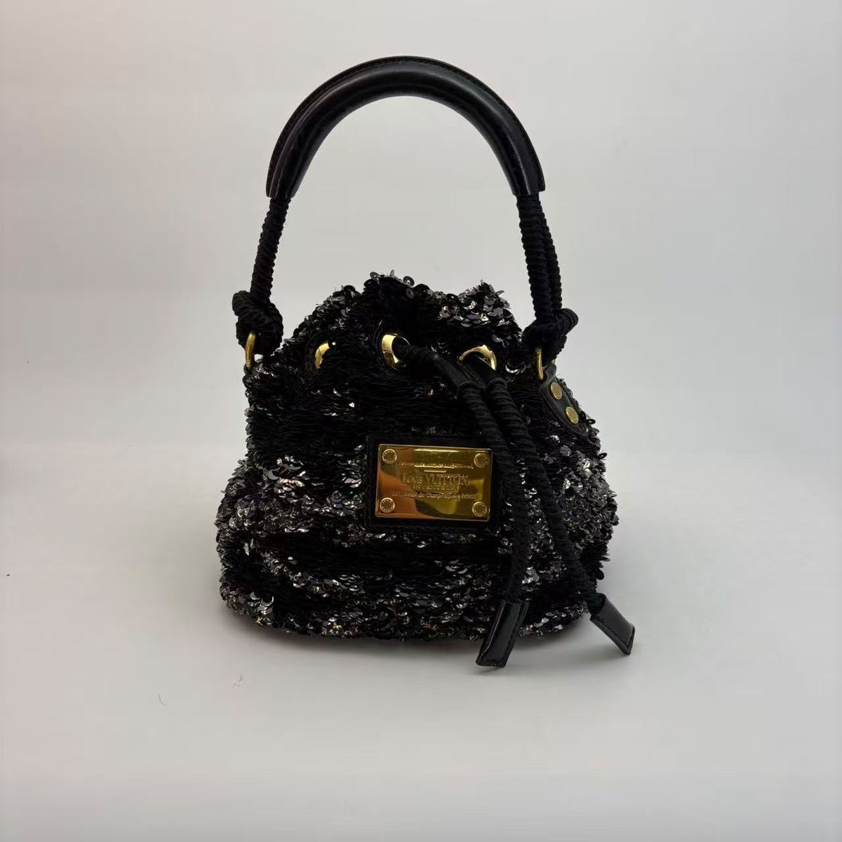 Louis Vuitton Black Sequin Bucket Handbag