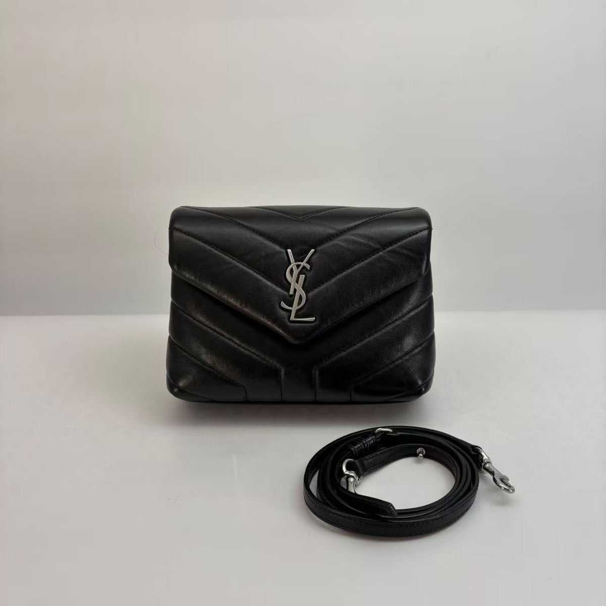 YSL Black Leather Loulou Crossbody