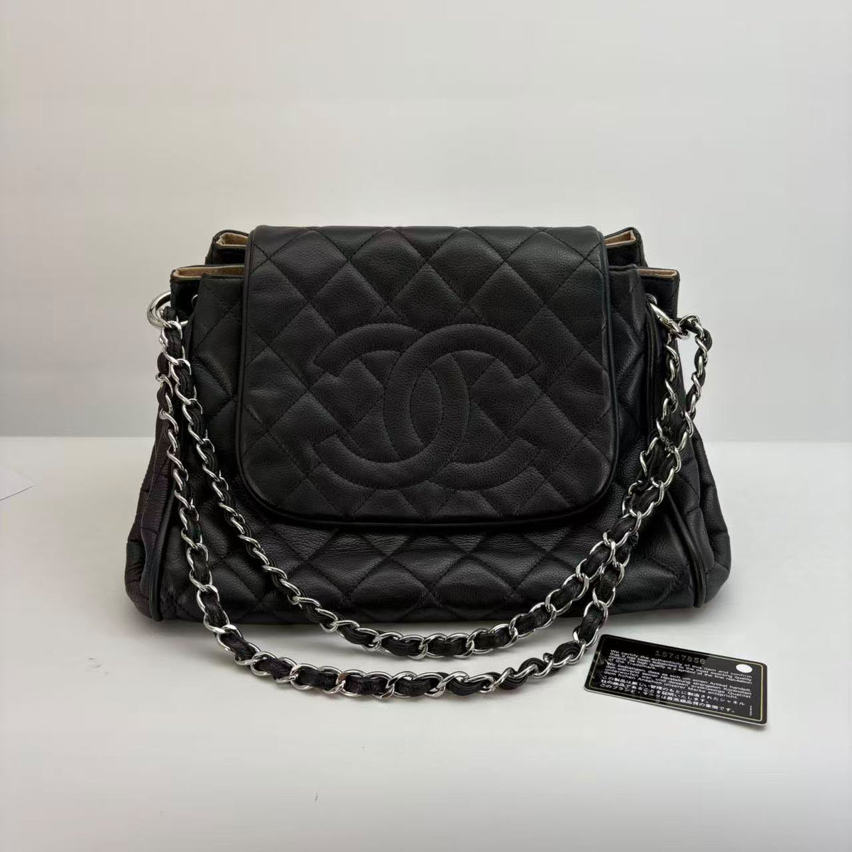 Chanel Black Caviar Maxi Flap, Series 15, Year 2011