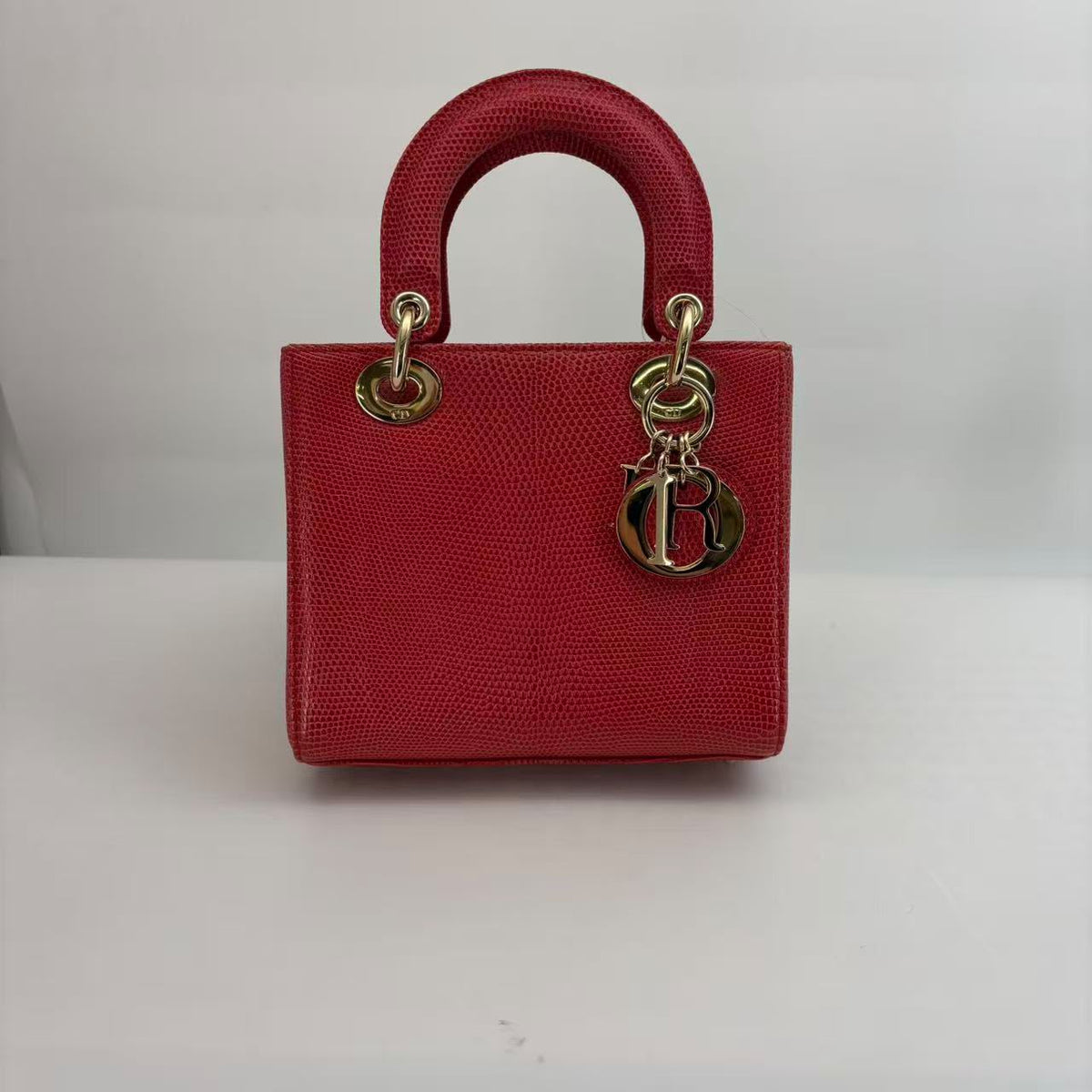 Dior Red Lizard Medium Lady Dior