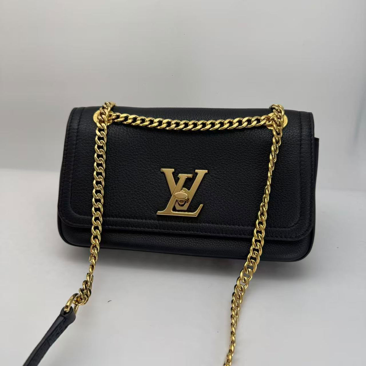 Louis Vuitton Black Calfskin LockMe Chain Crossbody