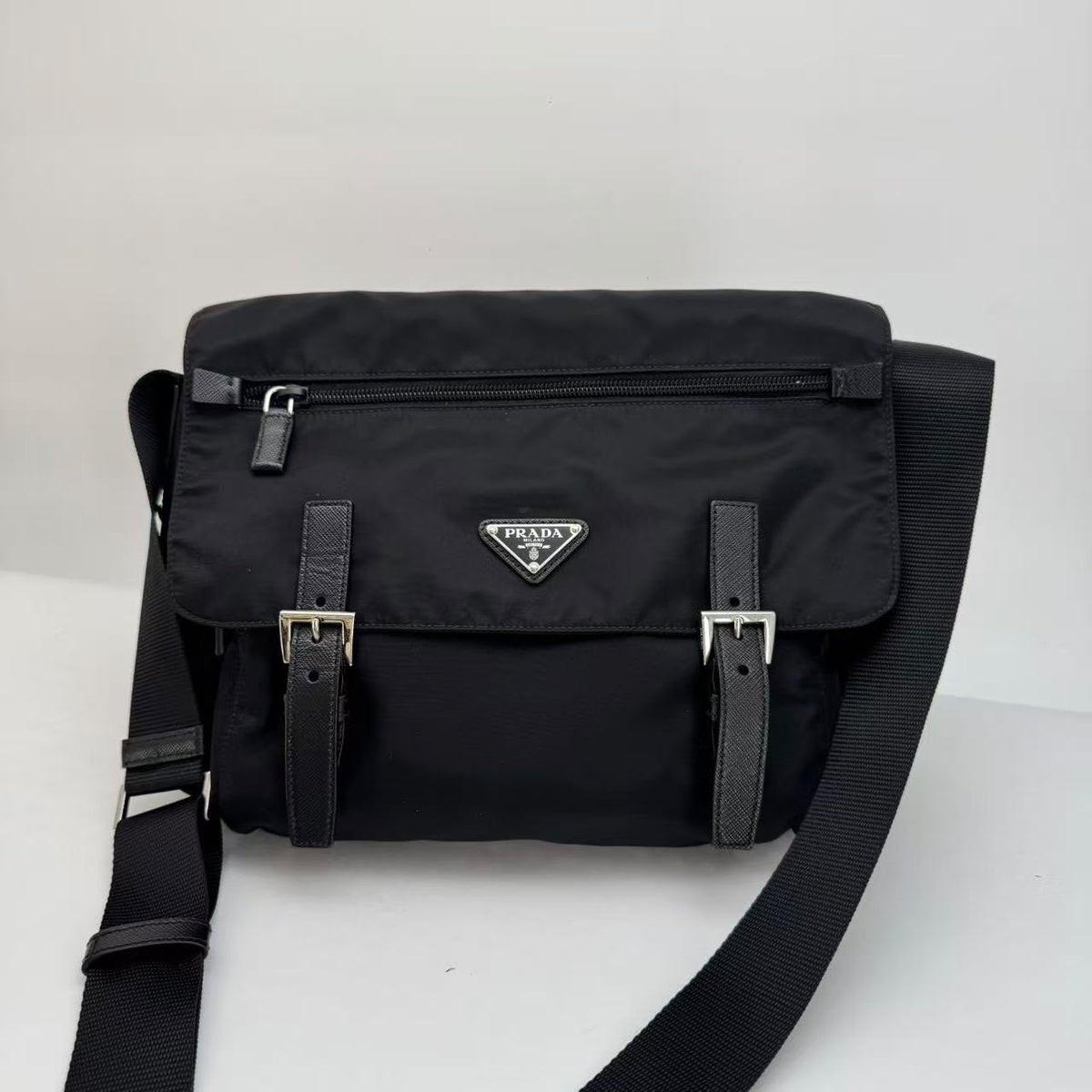 Prada Black Nylon Messenger Bag