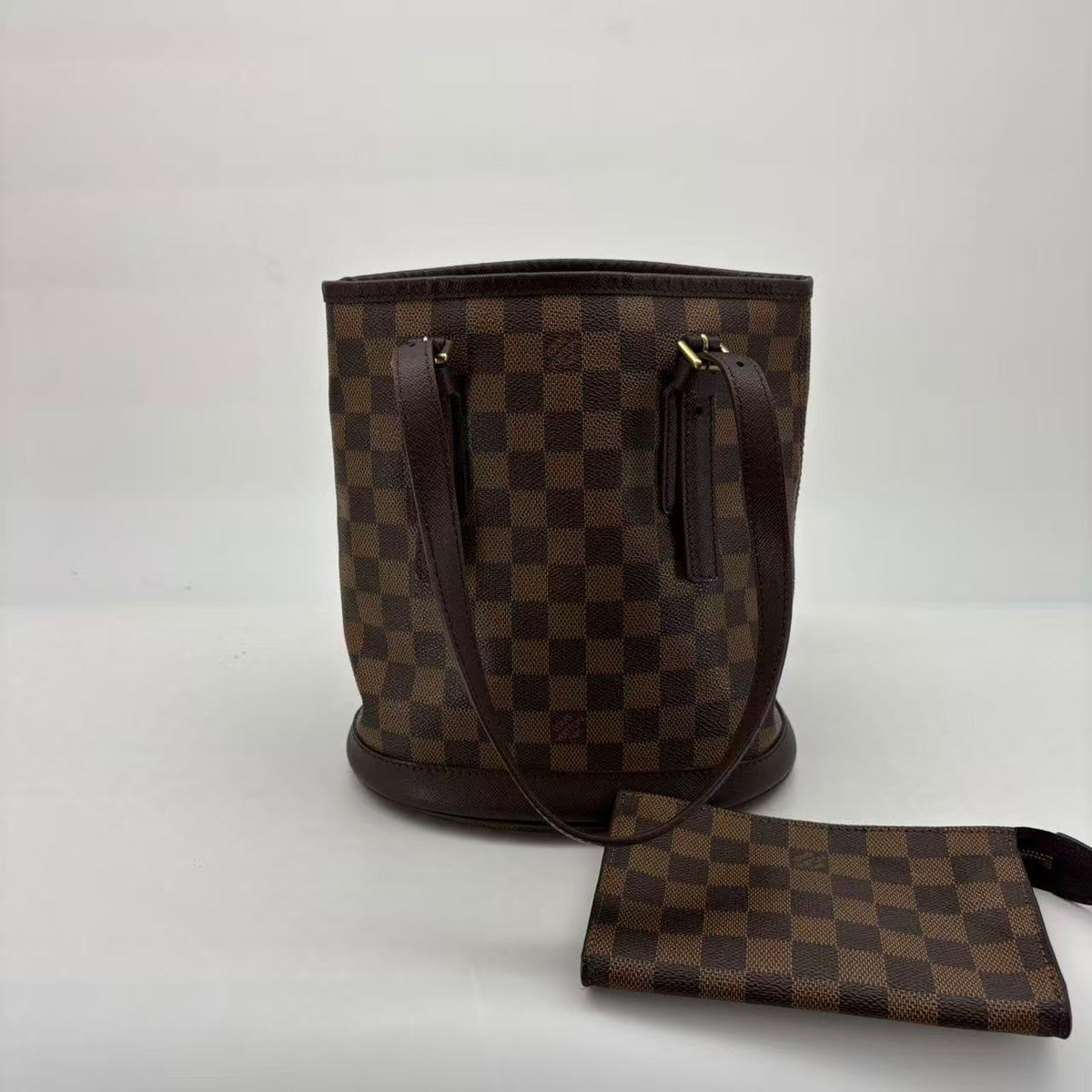 Louis Vuitton Vintage Damier Bucket Bag, Pouch