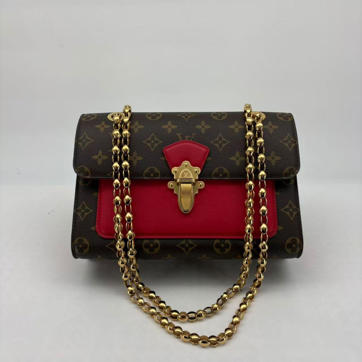 Louis Vuitton Monogram Red Victoire, Gold Hardware