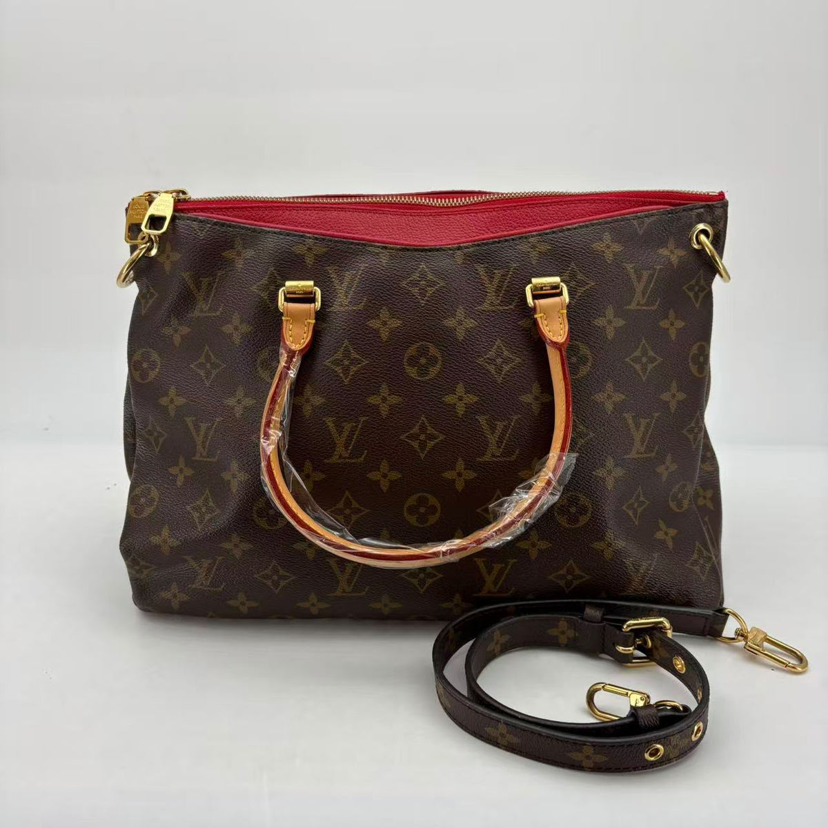 Louis Vuitton Monogram Red Medium Pallas Tote