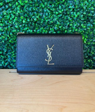 Saint Laurent Kate Small Black Clutch - GHW