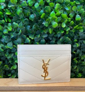 Saint Laurent Cassandra Card Holder - Vintage Blanc