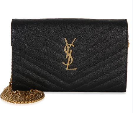 YSL Classic Cassandre Chain Wallet Black