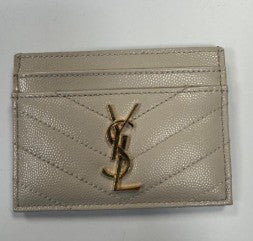 YSL Cassandre Card Holder Bone