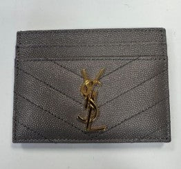 YSL Cassandre Card Holder Grey