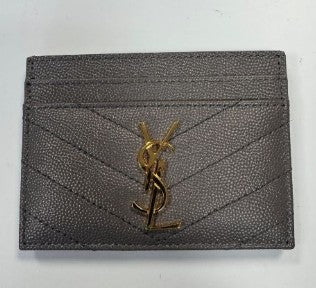 YSL Cassandre Card Holder Grey