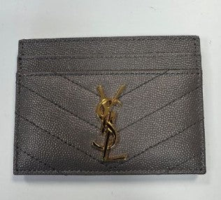 YSL Cassandre Card Holder Grey