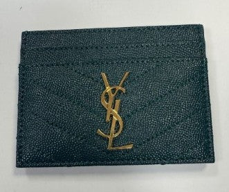 YSL Cassandre Card Holder Peacock