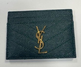 YSL Cassandre Card Holder Peacock