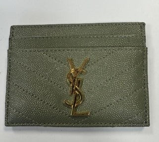 YSL Cassandre Card Holder Sage