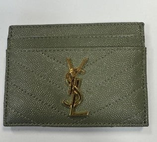YSL Cassandre Card Holder Sage