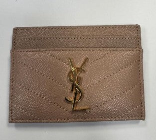 YSL Cassandre Card Holder Beige