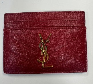 YSL Cassandre Card Holder Oxblood