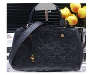 Louis Vuitton Montaigne BB Black Calfskin Handbag