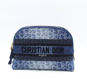 Dior Oblique Blue Canvas Clutch