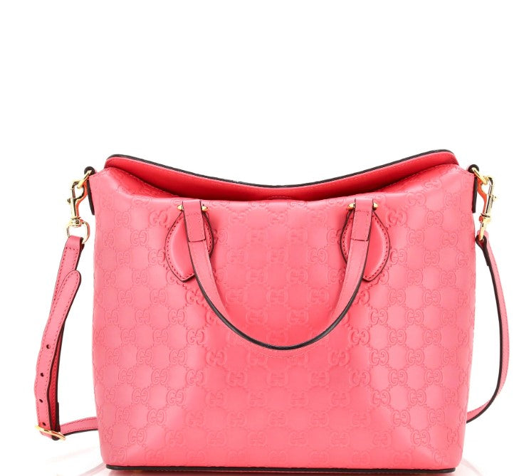 Gucci Signature Fold Over Tote Guccissima Leather Medium