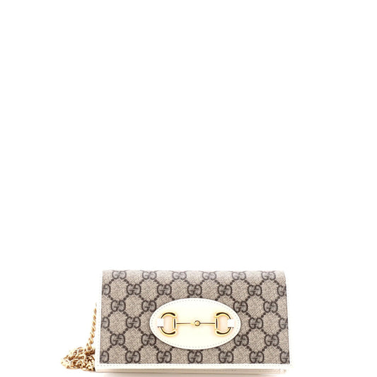 Gucci Horsebit 1955 Chain Wallet GG Coated Canvas