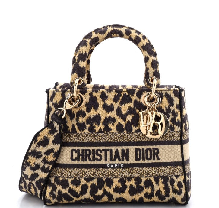Christian Dior Lady D-Lite Bag Mizza Embroidered Canvas Medium