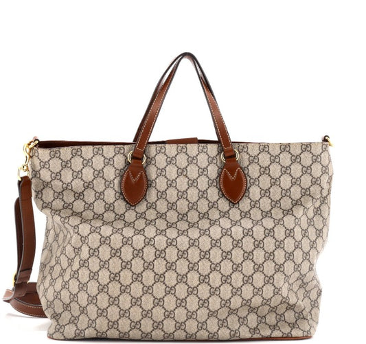 Gucci Convertible Soft Tote GG Coated Canvas Medium