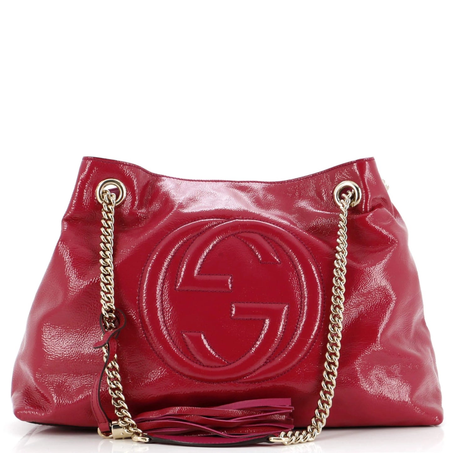 Gucci Soho Chain Strap Shoulder Bag Patent Medium