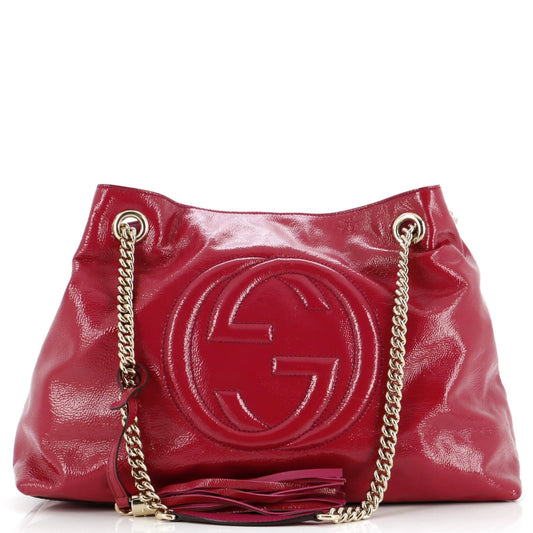 Gucci Soho Chain Strap Shoulder Bag Patent Medium