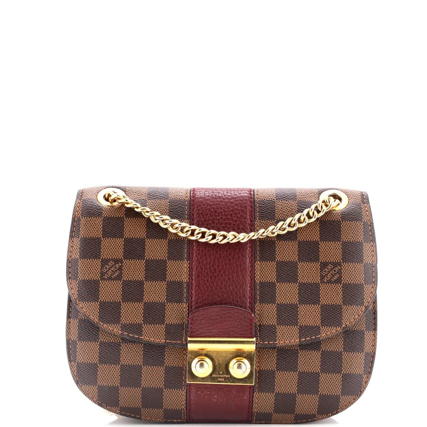 Louis Vuitton Wight Handbag Damier with Leather