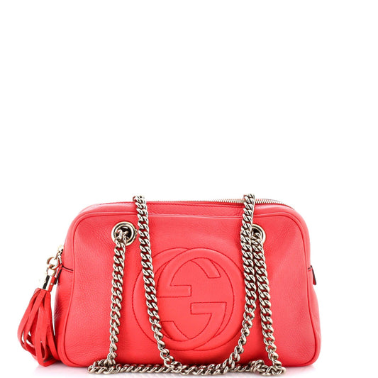 Gucci Soho Chain Zip Shoulder Bag Leather Small