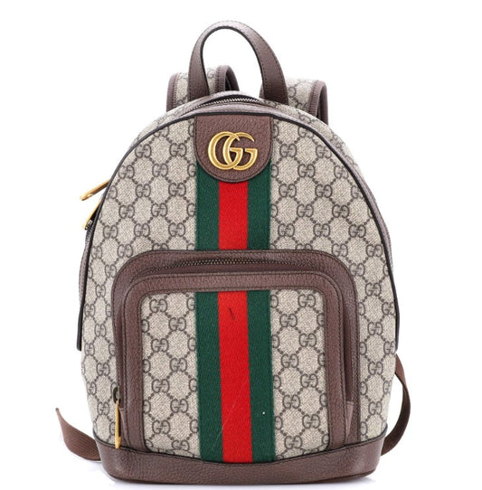 Gucci Ophidia Backpack GG Coated Canvas and Leather Small