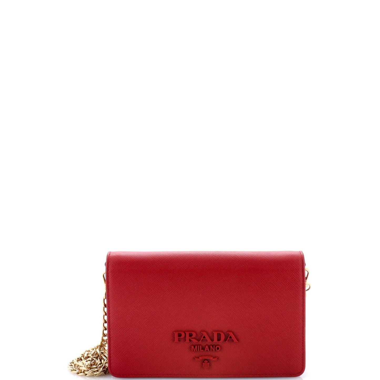 Prada Monochrome Wallet on Chain Saffiano Leather Mini