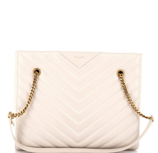 Saint Laurent Tribeca Shopping Tote Matelasse Chevron Leather Medium