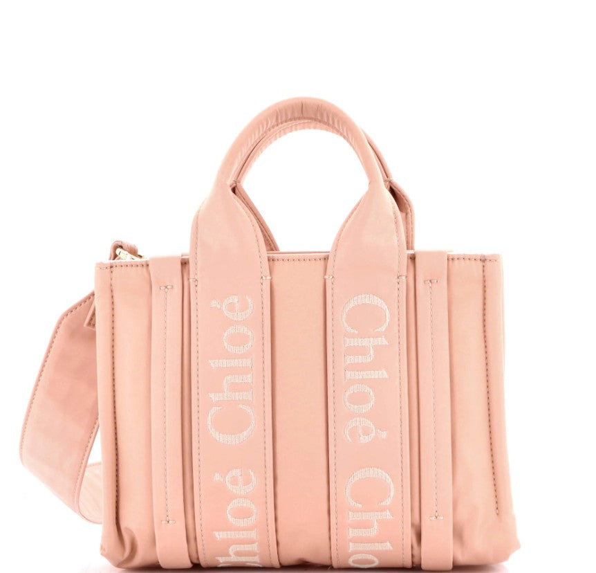 Chloe Woody Convertible Tote Recycled Nylon Small