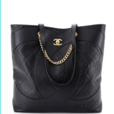Chanel Club Monaco Shopping Tote Quilted Lambskin Large