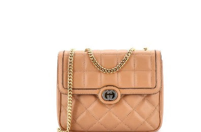 Gucci Deco Chain Flap Bag Mixed Matelasse Leather Small