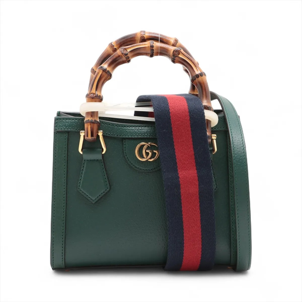 Gucci Bamboo Diana Leather 2 Way Handbag Green 702732