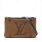 Louis Vuitton Giant Monogram Reverse Double Pochette Zip M69203 MI4210 Brown