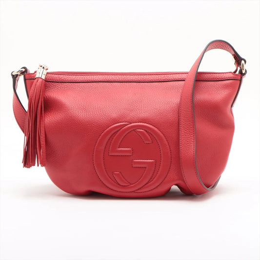 Gucci Soho Leather Shoulder bag Red 308361