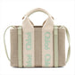 Chloe woody Mini canvas 2 Way Handbag Beige x green