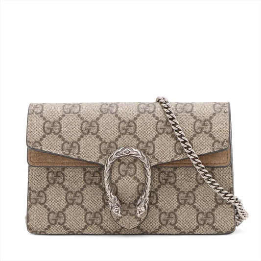 Gucci GG Supreme Dionysus PVCx leather Chain Shoulder Bag Beige 476432